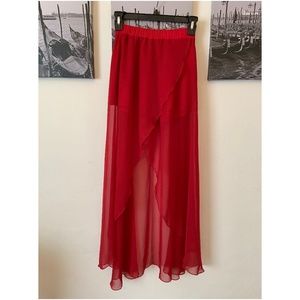 Red, Sheer, Skirt/Short